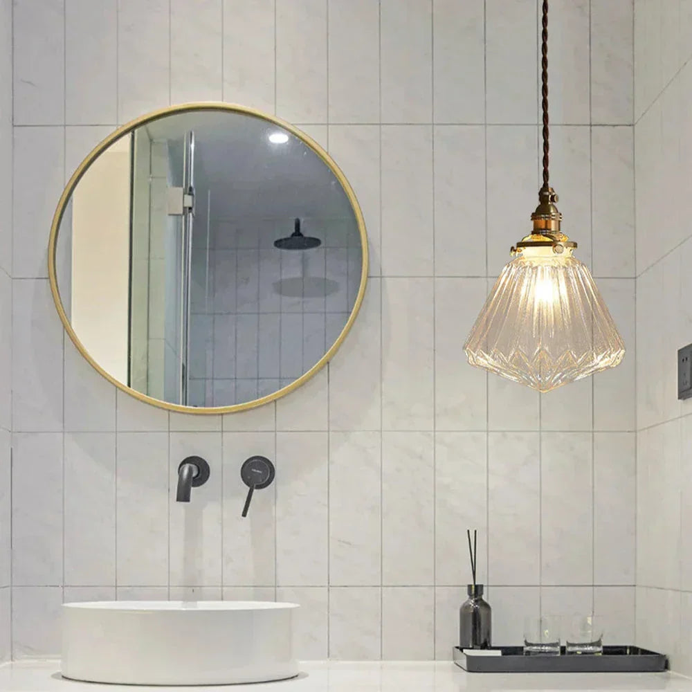 Crystal Glass Pendant Light – Minimalist Nordic Elegance for Dining Spaces
