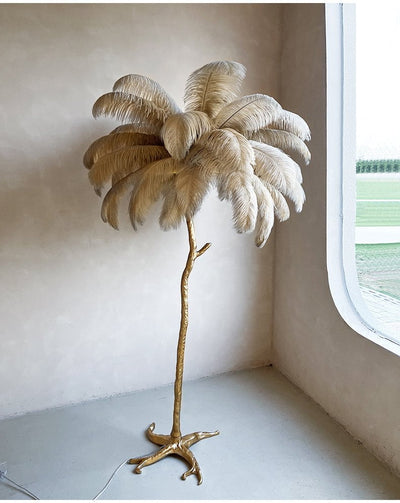 Ostrich Feather Floor Lamp – Luxurious Statement Lighting for Elegant Interiors