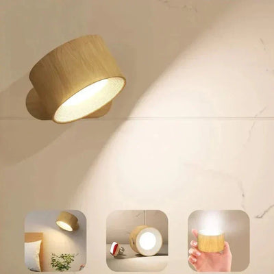 ÉLORA Wireless Wall Lamp – Modern, Functional Lighting with 360° Rotation