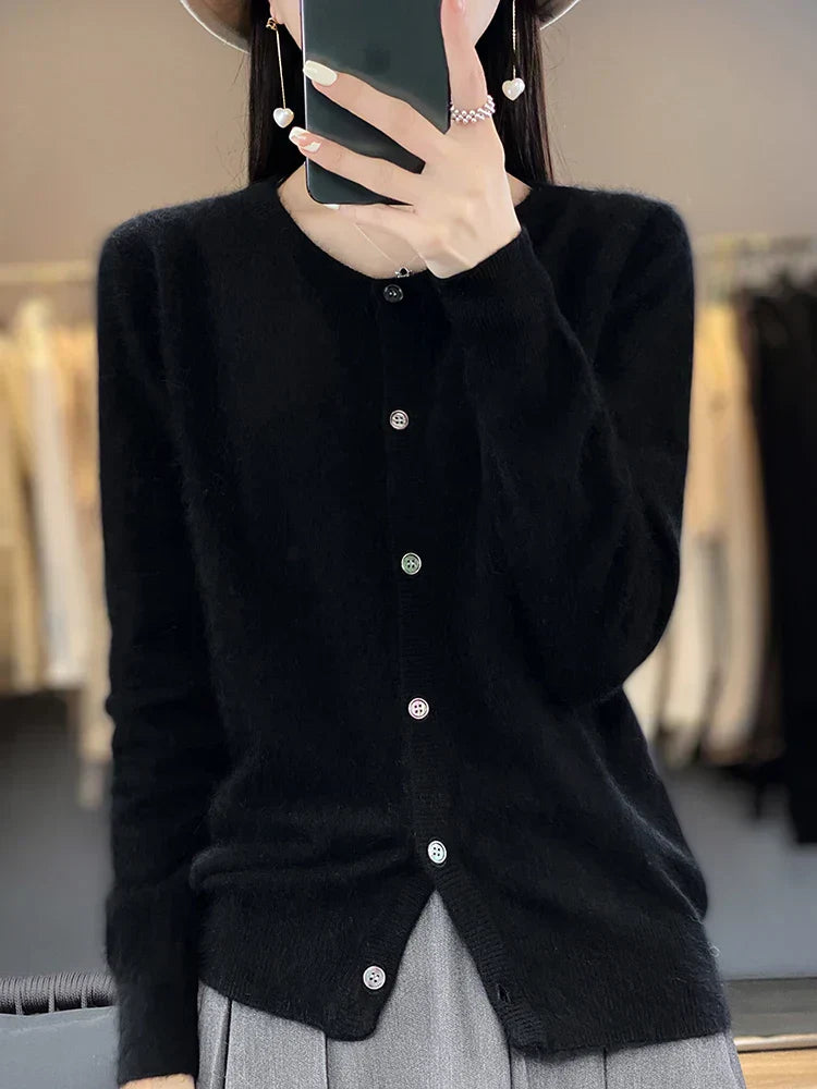 Pure Mink Cashmere Cardigan – Luxurious Warmth and Timeless Style