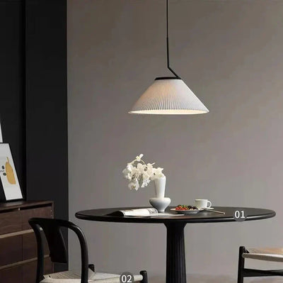 Nordic Pleated Cream Pendant Light – Soft Elegance for Modern Interiors