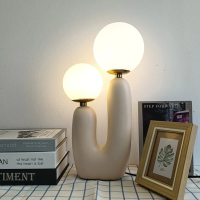 Cactus Table Lamp – Modern LED Touch Lamp with Milky Glass Spheres