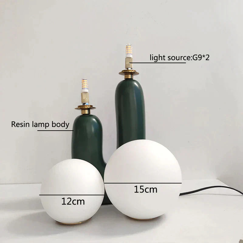 Cactus Table Lamp – Modern LED Touch Lamp with Milky Glass Spheres