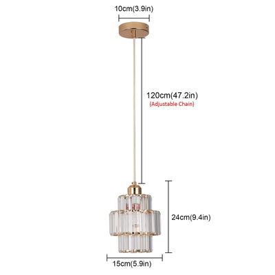 Fernando Glass Crystal Ceiling Light – Elegant Hanging Pendant with E27 Socket