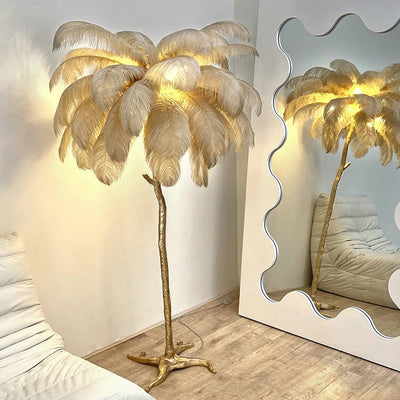 Ostrich Feather Floor Lamp – Luxurious Statement Lighting for Elegant Interiors