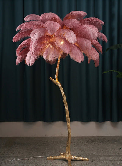 Ostrich Feather Floor Lamp – Luxurious Statement Lighting for Elegant Interiors