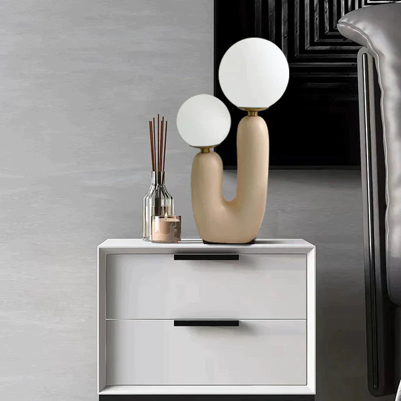 Cactus Table Lamp – Modern LED Touch Lamp with Milky Glass Spheres