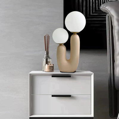 Cactus Table Lamp – Modern LED Touch Lamp with Milky Glass Spheres