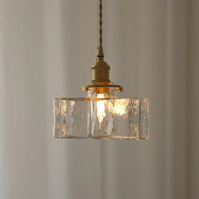 Modern Retro Glass Pendant Light – Elegant Hanging Lamp with Gold Cord