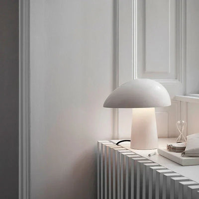 Juno Scandinavian Table Lamp – Modern Mushroom-Inspired Design with Wood Accents