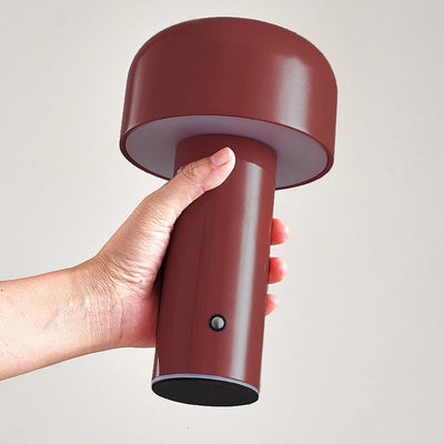Italian Mushroom Cordless Table Lamp – Dimmable LED with Elegant Chrome Finish