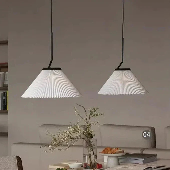 Nordic Pleated Cream Pendant Light – Soft Elegance for Modern Interiors