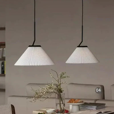 Nordic Pleated Cream Pendant Light – Soft Elegance for Modern Interiors