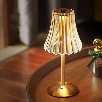 Golden Crystal Touch Lamp – Wireless Dimmable LED Table Light with Adjustable Colour Temperature (USB-C)