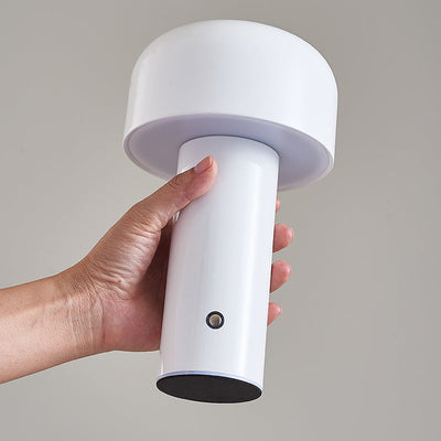Italian Mushroom Cordless Table Lamp – Dimmable LED with Elegant Chrome Finish