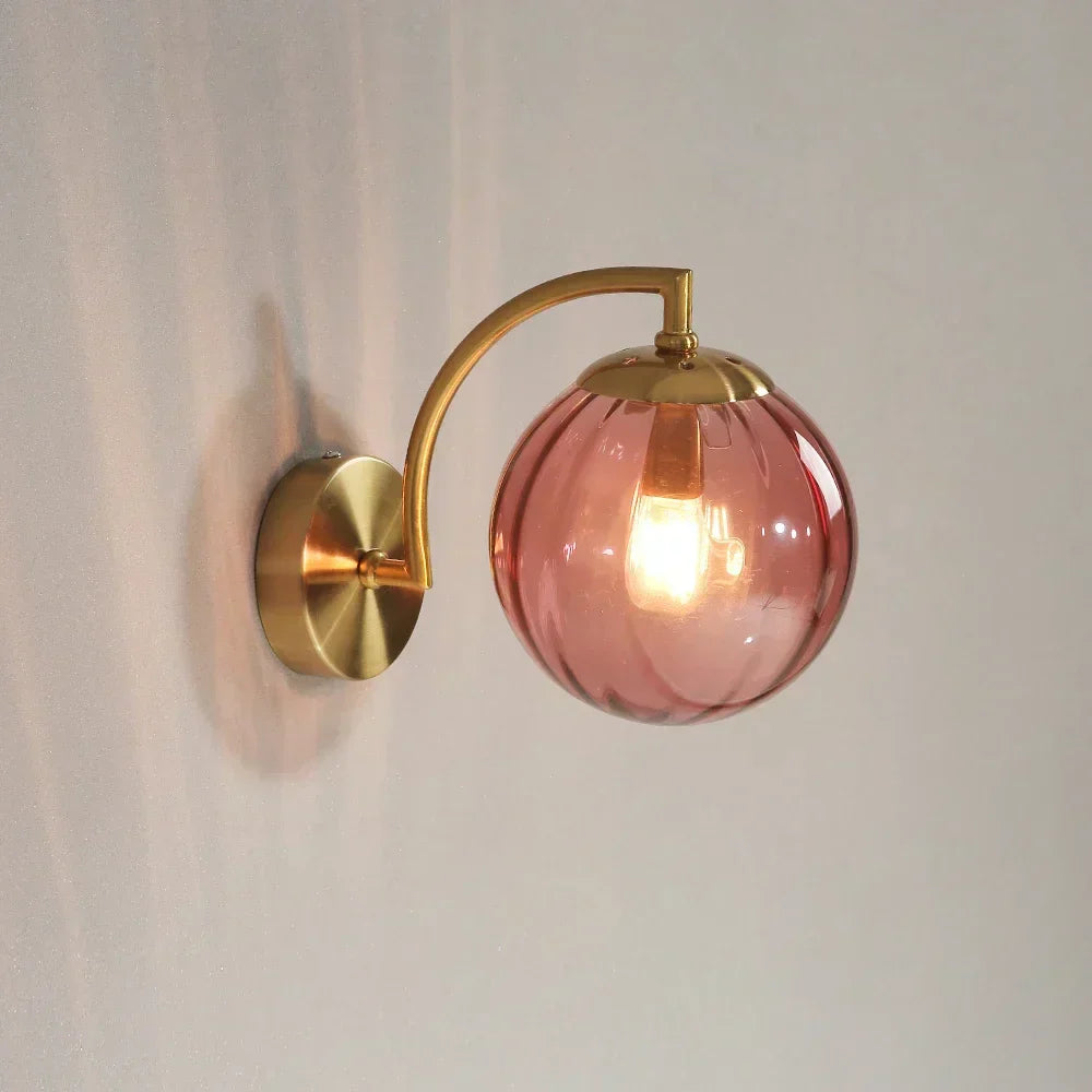 Glass Ball Wall Sconce – Modern Metal & Glass Light for Stylish Interior