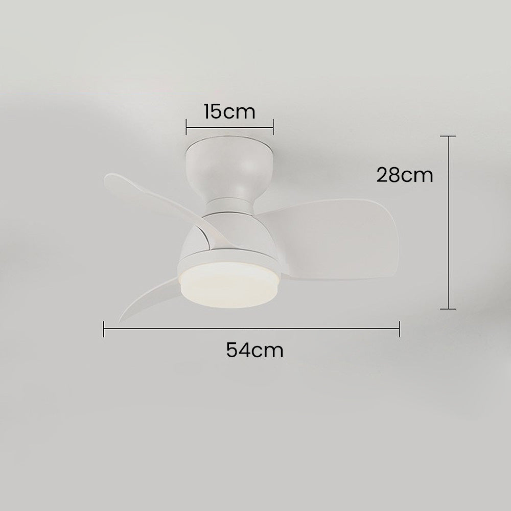 Modern Wooden Ceiling Fan with LED Light & Remote Control (54cm, 3-Colour Light, 220V-240V)
