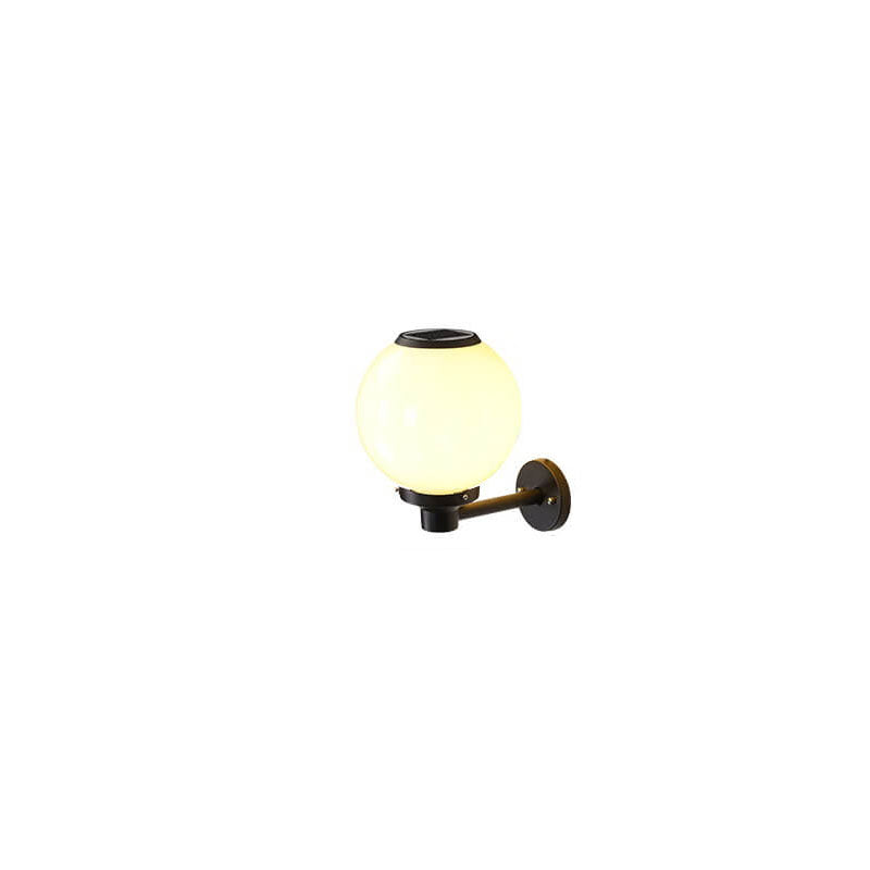 Solar-Powered LED Globe Wall Light – Elegant Outdoor Lamp for Pathways & Entrances