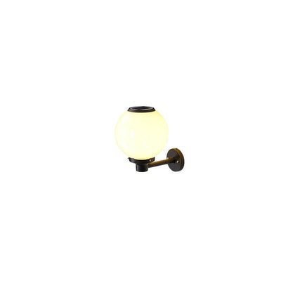 Solar-Powered LED Globe Wall Light – Elegant Outdoor Lamp for Pathways & Entrances