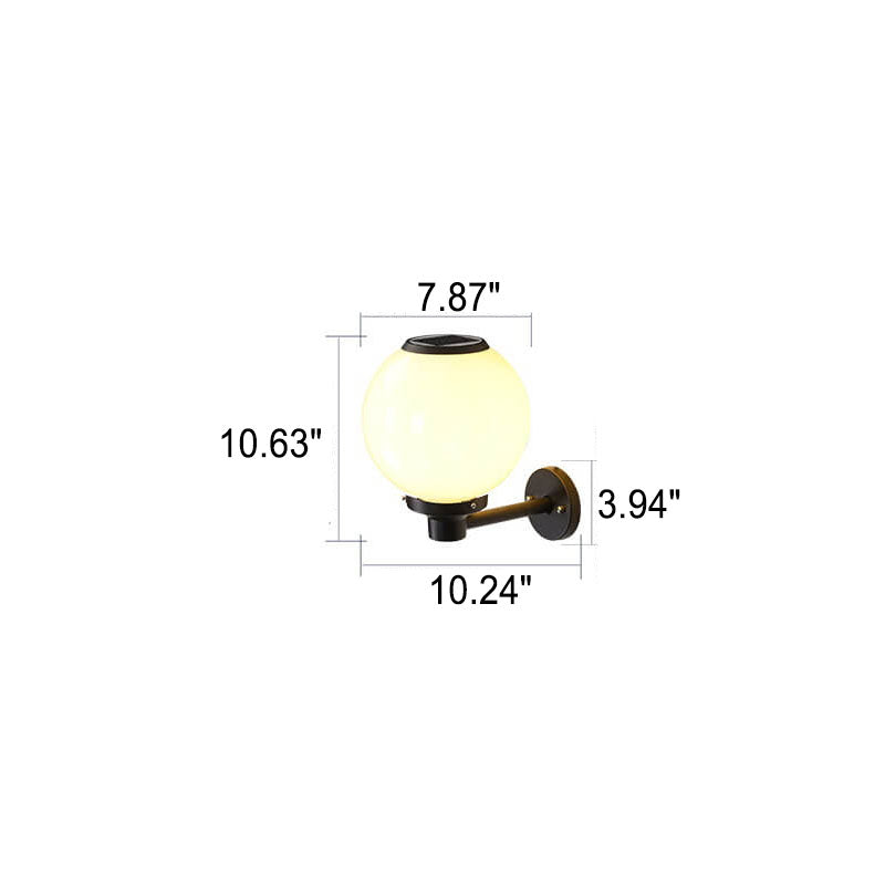 Solar-Powered LED Globe Wall Light – Elegant Outdoor Lamp for Pathways & Entrances