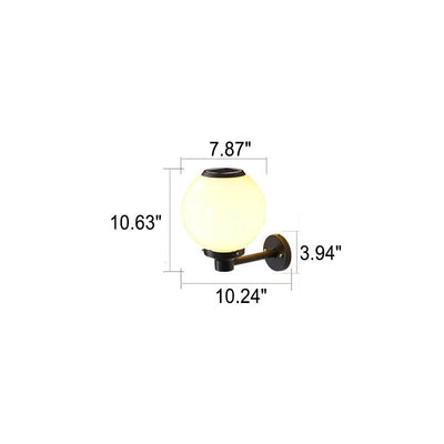 Solar-Powered LED Globe Wall Light – Elegant Outdoor Lamp for Pathways & Entrances