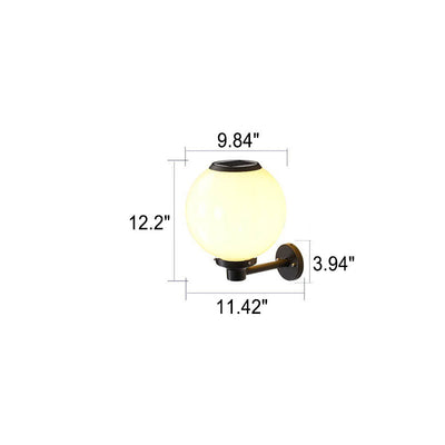 Solar-Powered LED Globe Wall Light – Elegant Outdoor Lamp for Pathways & Entrances