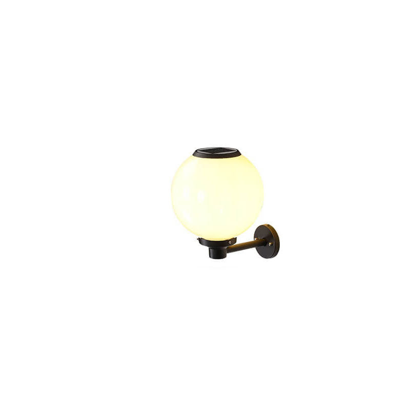 Solar-Powered LED Globe Wall Light – Elegant Outdoor Lamp for Pathways & Entrances