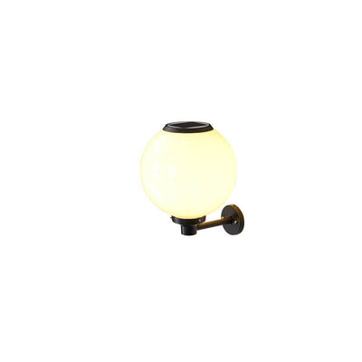 Solar-Powered LED Globe Wall Light – Elegant Outdoor Lamp for Pathways & Entrances