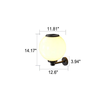 Solar-Powered LED Globe Wall Light – Elegant Outdoor Lamp for Pathways & Entrances