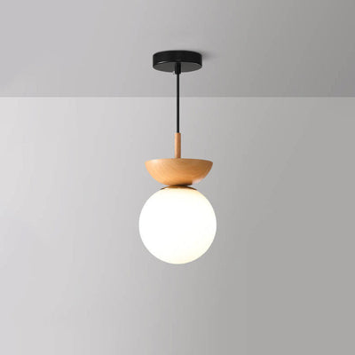 Log Japanese Pendant Lamp – Minimalist LED Ceiling Light with Adjustable Colour Modes