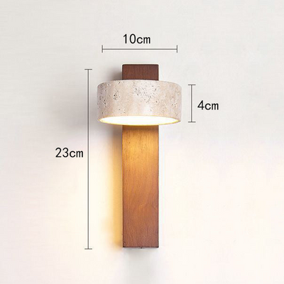 Wabi-Sabi Off-White Travertine Wall Lamp – Minimalist Elegance in Natural Form