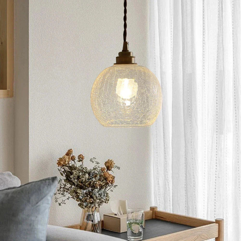 Crystal Glass Pendant Light – Minimalist Nordic Elegance for Dining Spaces
