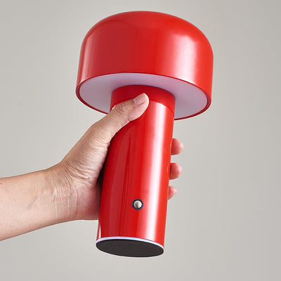 Italian Mushroom Cordless Table Lamp – Dimmable LED with Elegant Chrome Finish