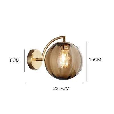 Glass Ball Wall Sconce – Modern Metal & Glass Light for Stylish Interior