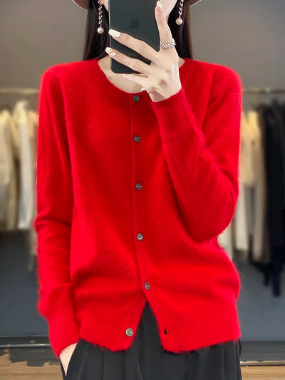 Pure Mink Cashmere Cardigan – Luxurious Warmth and Timeless Style
