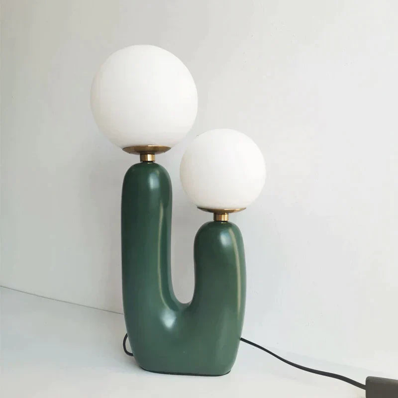 Cactus Table Lamp – Modern LED Touch Lamp with Milky Glass Spheres