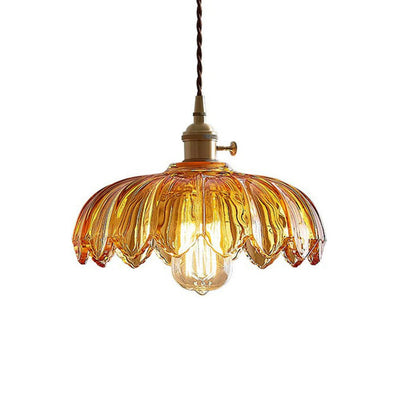 High-Transparency Glass & Copper Pendant Light – Elegant, Romantic Illumination