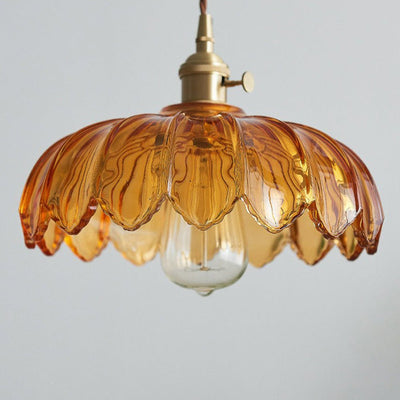High-Transparency Glass & Copper Pendant Light – Elegant, Romantic Illumination