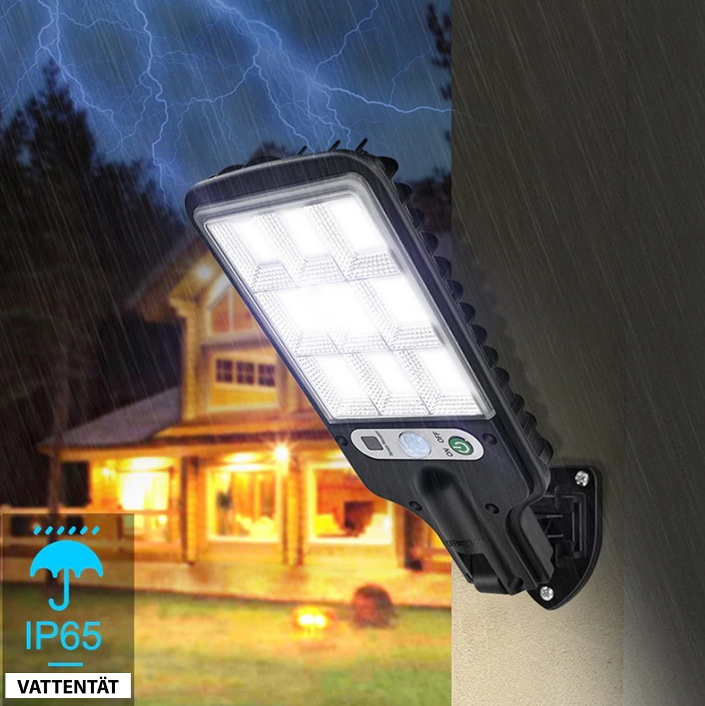 IlluminateSolar 6000K LED Street Light – Solar-Powered Outdoor Security Light with Motion Sensor
