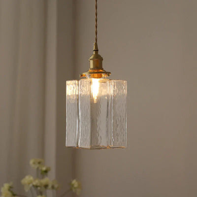 Modern Retro Glass Pendant Light – Elegant Hanging Lamp with Gold Cord