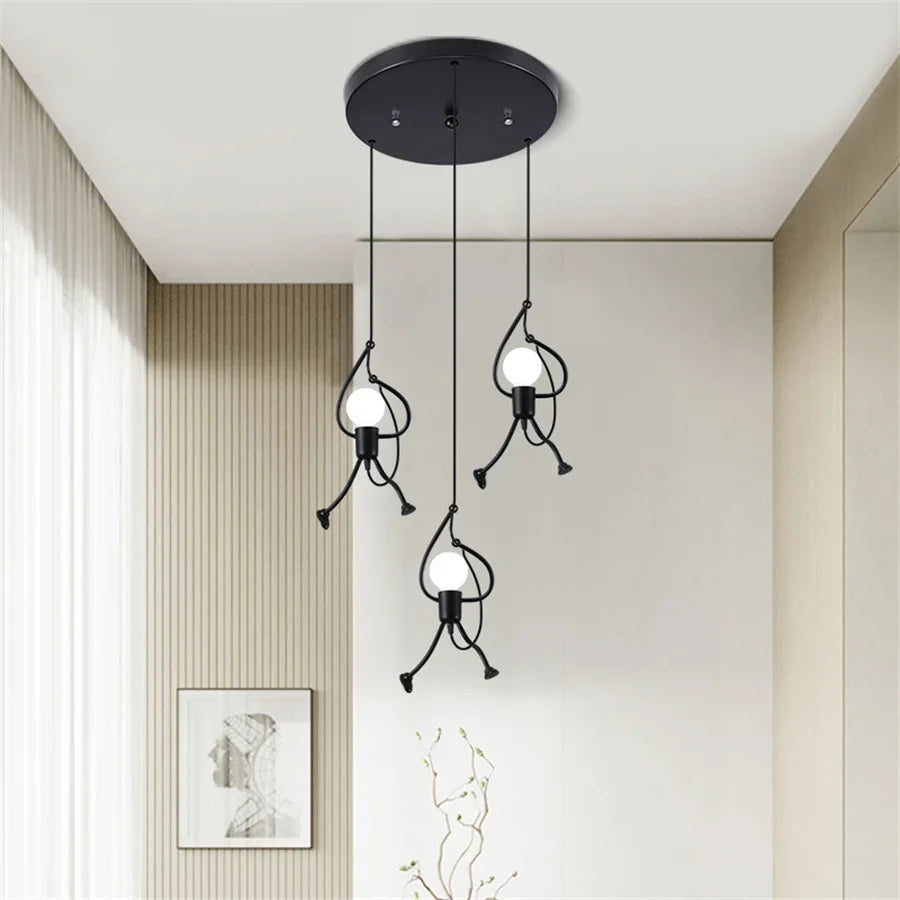 Playful Doll Pendant Light – Whimsical Hanging Lamp for Kids & Creative Spaces