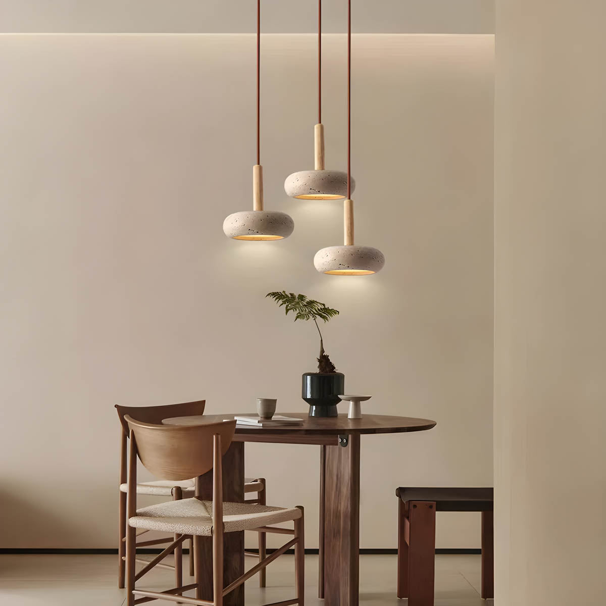 OSHO Stone Pendant Light – Elegant Travertine Design for a Natural Touch