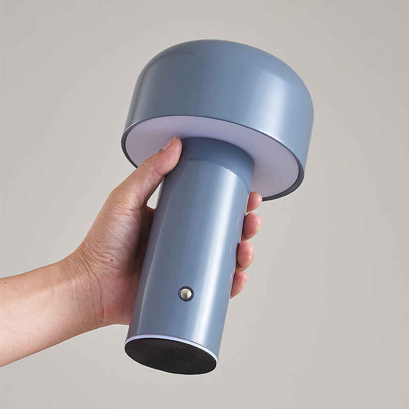 Italian Mushroom Cordless Table Lamp – Dimmable LED with Elegant Chrome Finish