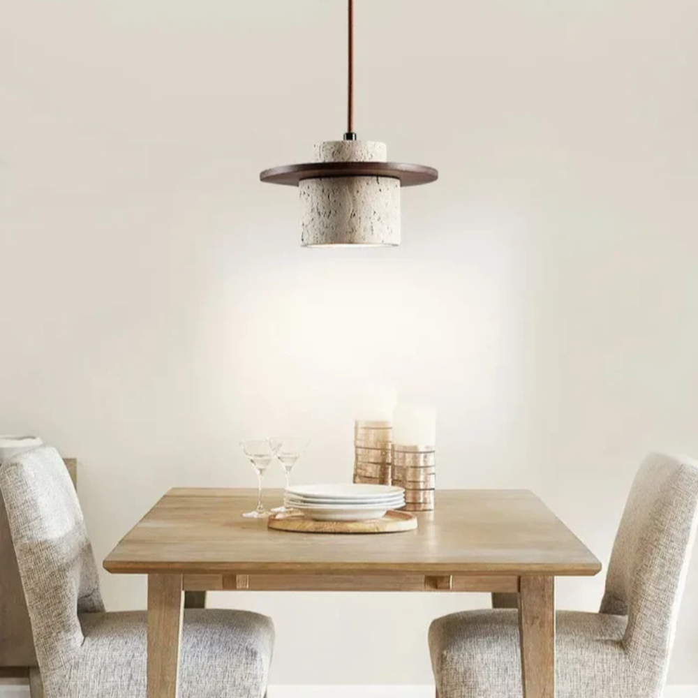 Travertine Pendant Light – Natural Stone Elegance with Modern Charm