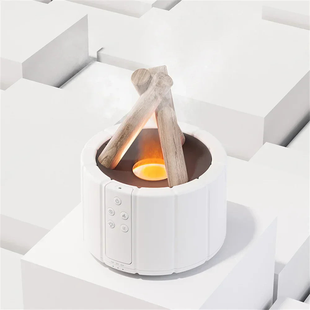 Flame Humidifier Table Lamp – 3-in-1 Aromatherapy Diffuser with LED Ambience