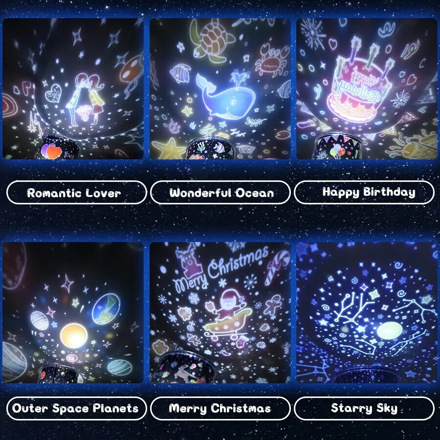 Starry™ Night Light Projector – Soothing 360° Rotating Star Projection