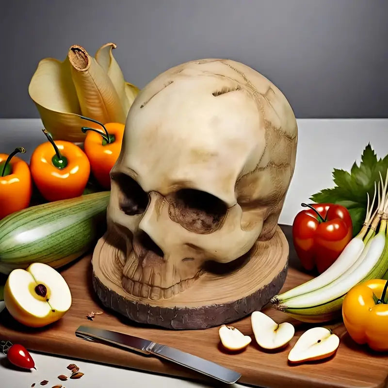 Gothic Skull Knife Holder – Handmade, Unique Kitchen Décor with Maximum Functionality