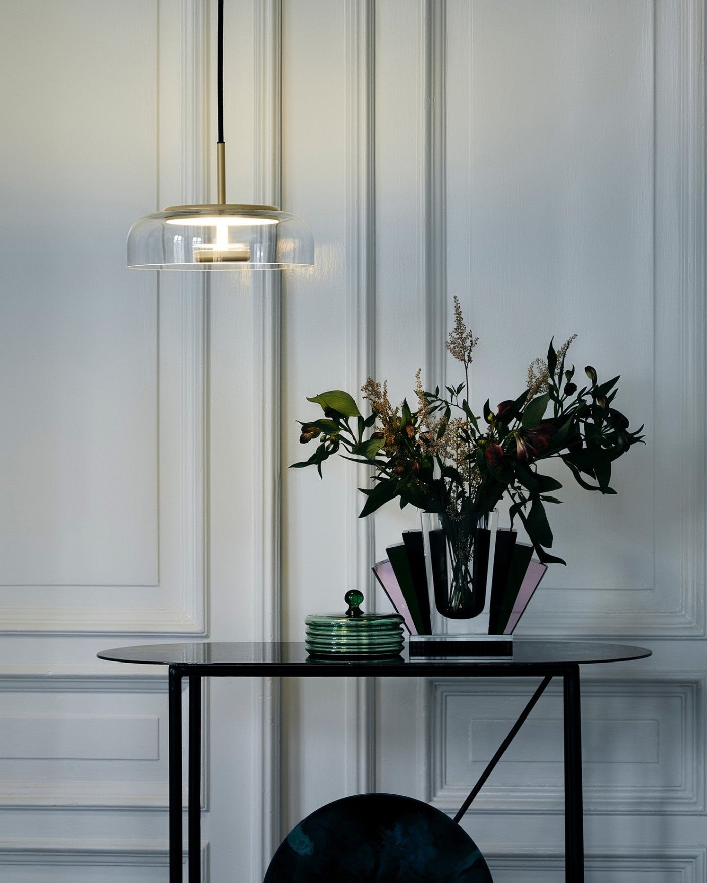 Solara Pendant Light – Elegant Brass & Glass LED Hanging Lamp