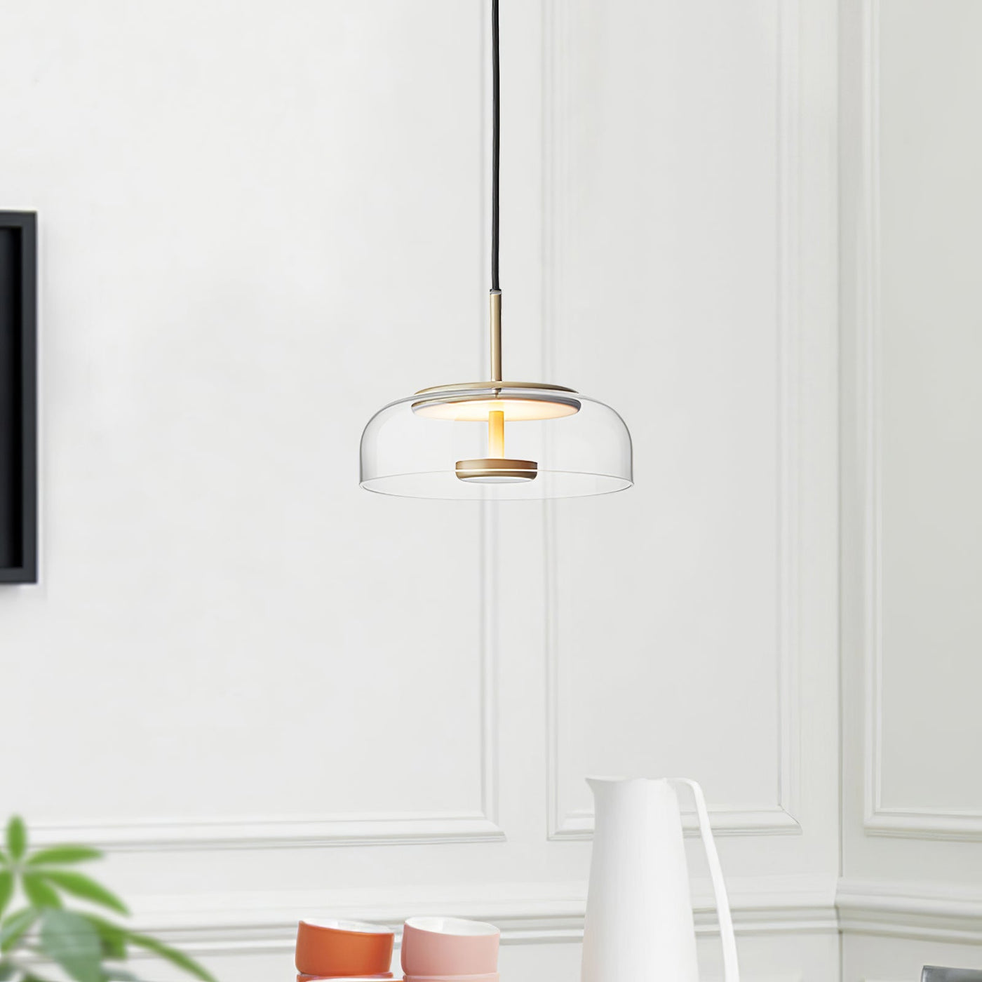 Solara Pendant Light – Elegant Brass & Glass LED Hanging Lamp