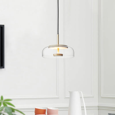 Solara Pendant Light – Elegant Brass & Glass LED Hanging Lamp